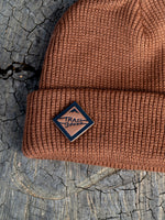 Brown Beanie Leather Diamond Patch
